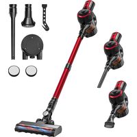 Aspirateur Balai sans Fil 25Kpa, Aspirateur sans Fil de 160W avec 2 Modes, Aspirateurs Balais et Balais électriques Tube Télescopique, Lumières LED, Jusqu'à 38 Minutes d'Autonomie