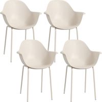 Ensemble meuble de jardin, Conjunto de quatro cadeiras de jardin empilables, avec encosto e apoio de braços, e capacité de poids de 120 kg., meuble extérieur, design moderne