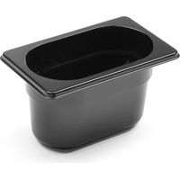 Bac gastronorme GN 1/9 en polycarbonate noir 176x162x100mm 1L Hendi 862827
