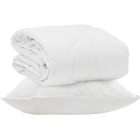 Duvet d'été simple avec oreiller 2 pcs Blanc Microfibre