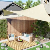 Voile d'ombrage rectangulaire 4 x 3 m pour jardin, patio ou terrasse, en PEHD anti-UV et respirante, couleur crème.