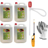 BIOETANOLO PER BIOCAMINETTI E STUFE DA 5 LT CONFEZIONE 4 PZ SPRINTCHIMICA + POMPA + ACCENDINO + GUANTI