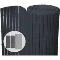 VOUNOT PVC Privacy Screening Fence 80 x 300 cm Reinforced Struts Grey