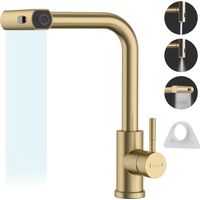 APPASO Black Kitchen Tap, Kitchen Taps with Pull Out Spray, Kitchen Mixer Tap 360° Swivel, Kitchen Sink Tap with 3 Spray Modes, Black Tap for Kitchen I Stainless Steel Black