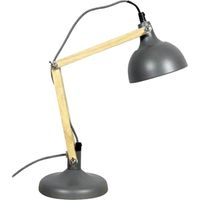Lampe de table Grise mat et Bois