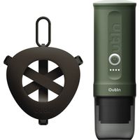Kit OutIn Nano Cafetera Espresso Eléctrica Portátil + Soporte Portátil - Verde Bosque - Camping, Viaje