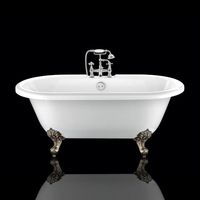Vasca da bagno freestanding con piedini CHELSEA Bianca 154 cm Piedini di aquila Bronzo