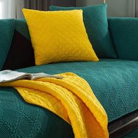 Sectional Sofa Throw For Pets,L Shape Jacquard Sofa Cover Loveseat Cover,Anti-Slip Sofa Cover Reversible Furniture Protection Cover-Green 110x110cm