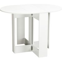 Mesa plegable 2-4 personas avec 2 ailes abatibles 104x76x73.7 cm blanc