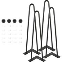 Skecten – Pieds de meuble épingle 41cm – Lot de 4 – Acier antirouille – Installation rapide avec vis – Pour tables et chaises