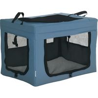 Transportín para Perros y Gatos Bolsa para Mascotas Transportador para Perros 60x42x42cm Azul