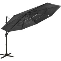 Garden Parasol Anthracite Polyester, Powder-Coated Aluminium 3x3 m vidaXL