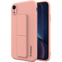 cofi1453® Kickstand Hülle Bumper aufstellbar kompatibel mit Iphone 12 Mini Silikon Hard Case Schale Zubehör Tasche Schutz mit integriertem Magneten Rosa