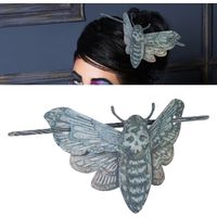 Barrette Halloween Noire Fer Réutilisable Élégante Accessoire Coiffure Festif Moth