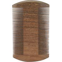 Peigne anti-poux double face à dents larges et fines, en bois, antistatique, pour barbe et moustache, élimine les lentes et poux.