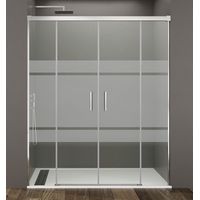 Box doccia BASIC SPAZIO 2 fissi + 2 scorrevoli, Finiture: Frost - Estensione: 152 - 162 cm