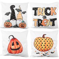 Lot de 4 housses de coussin pour décorations d'Halloween