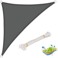 WOLTU Sonnensegel Dreieck wasserabweisend Sonnenschutz Polyester Windschutz mit UV Schutz für Garten Terrasse Camping, 5x5x7m Grau