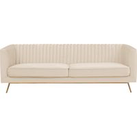 Canapé 3 places en velours beige - GATSBY