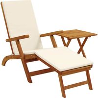 vidaXL Reclining and Folding Sunlounger Folding 2 pcs Cream White