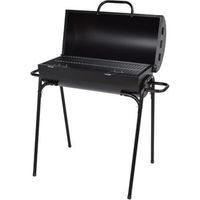 Barbecue rectangulaire au charbon de bois avec couvercle en acier émaillé et grille en acier inoxydable