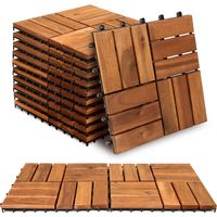 Jiubiaz Akazienholz Terrassenfliesen 30x30cm 7m² 77 Stück Klicksystem wetterfest rutschfest für Garten BalkonKlicksystem wetterfest rutschfest für Garten Balkon