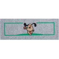 Zerbino Antiscivolo Salva Gradino 25x69 Assorbente Tappeto Ingresso Morbido 100% Made In Italy Cane - Grigio