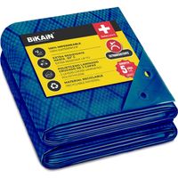 Bikain - Telone impermeabile esterno - 4 x 6 metri - 70 g/m² rinforzato - Occhielli anti-garro - Tenda 100% impermeabile e 100% protezione UV - Copertura multipla uso - 3 strati laminati incrociati