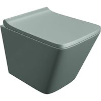 LAVITA Lago Grey WC suspendu L'abattant de WC à chute lente WC suspendu sans bord WC 340x485x370 cm gris