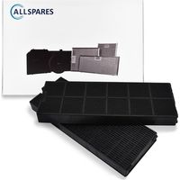 Filtro a carbone AllSpares (2 pezzi) per cappe aspiranti compatibili con ATAG/ETNA/Pelgrim ACC918 / HF2017 / KF63 (250x95x24 mm)