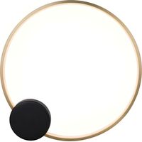 Eye 60 - lampada da parete moderna a LED nera e oro, 60 cm