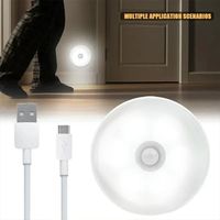 2pcs USB Rechargeable Motion Sensor Light, 6000K LED Smart Sensor Night Light, Easily Installed in Cupboards, Staircases, Corridors, Bedrooms, Bathrooms or Any Other Location, Suitable for Night-time