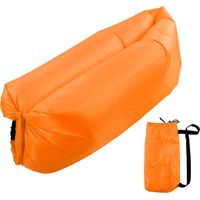 Canapé Gonflable Portable, Sofa d'Extérieur Dépliable avec Sac de Rangement pour Camping et Plage - Orange