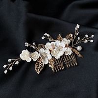 Peigne Epingle,Accessoires de Cheveux de Mariée Feuille Morceau de Cheveux,pour Accessoires De Cheveux De Mariage Accessoire,blanc