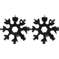 Cadeaux pour hommes - Outil multifonction 18 en 1 en forme de flocon de neige, gadgets pour hommes, cadeaux de Noël, petit cadeau original pour hommes, papa (lot de 2)