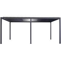 pergola bioclimatica motorizzata giardini di maggio "quadrifoglio twin" in alluminio antracite 7,8x4x2,5 mt