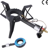 Cuisinière à tabouret Allumage piézoélectrique 3 pieds 6,5KW Brûleur à gaz Cuisinière à gaz en fonte acier Cuisinière à gaz de camping
