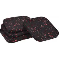 4er-Set rutschfeste Gummimatten (100 x 100 x 10 mm) für Möbel, Betten, Waschmaschinen und Wäschetrockner - Schwarz/Rot