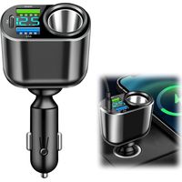 USB C Car Charger Cigarette Lighter Splitter 111W, 30W PD Car Charger, 66W USB Superfast Charging, 90W Car Cigarette Lighter with LED Voltmeter for Phone, iPad, GPS, Dash Cam and More