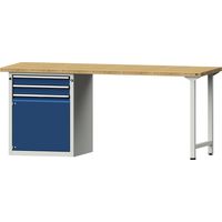 ANKE, Établi, sur piétement série V, 2 tiroirs, 1 porte,
