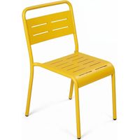 Set aus 4 gelben stapelbaren Gartenstühlen BERGAME