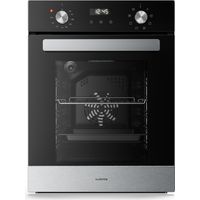 Klarstein Verosteel Four Encastrable 45 cm - 49L, 8 Modes, Classe A, Nettoyage Facile, Commande Rotative, Porte Double Vitrage, Four Électrique Encastrable Inox & Verre Noir