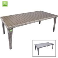 Tavolo da Giardino Esterno Struttura Acciaio Polyrattan Imperial Enrico Coveri - Colore principale: Grigio - Dimensione: 90 x 140 cm