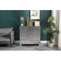 FURNITURE HMD Mirror Storage Cabient Wide 4 Drawers Chest Storage Unit Organizer Cupboard Freestanding Sidebard Livingroom Bedroom Furniture,80x40x80cm(WxDxH)