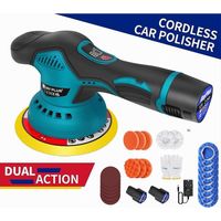 Lucidatrice Rotorbitale 2 Batterie 12 V 2000 Mah 8 Velocità Levigatrice Per Auto