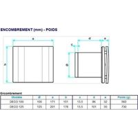 Aldes Extractor de aire moderno blanco silencioso 115 m3/h