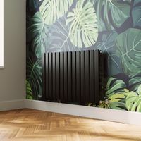 ELEGANT Modern Flat Panel Central Heating Radiator Black Horizontal Single Panel Rads 600 x 952mm