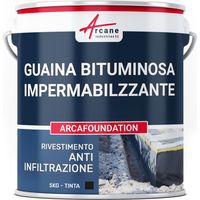 Guaina bituminosa impermeabilizzante, per fondamenta in blocchi di calcestruzzo - ARCAFOUNDATION - 5 kg Nero - ARCANE INDUSTRIES