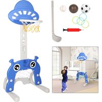 Wolketon Kinder Basketballkorb Set - 4 in 1,Basketballkorb für Kinder,höhenverstellbarer,Fußballtor & Wurfspiel für Kleinkinder - Indoor & Outdoor Sportspielzeug für Jungen und Mädchen