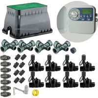 Kit Riego Automatico 8 zonas 24V KRain para Tuberia 32mm Incluye Programador, Electrovalvulas y Accesorios
